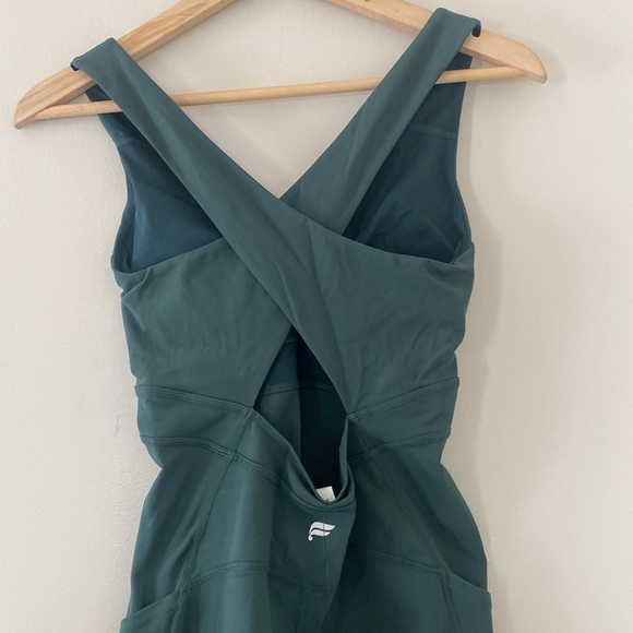 NWT Fabletics Oasis Twist Front Pocket 7/8 Jumpsuit Everpine Green Size M - Picture 9 of 14